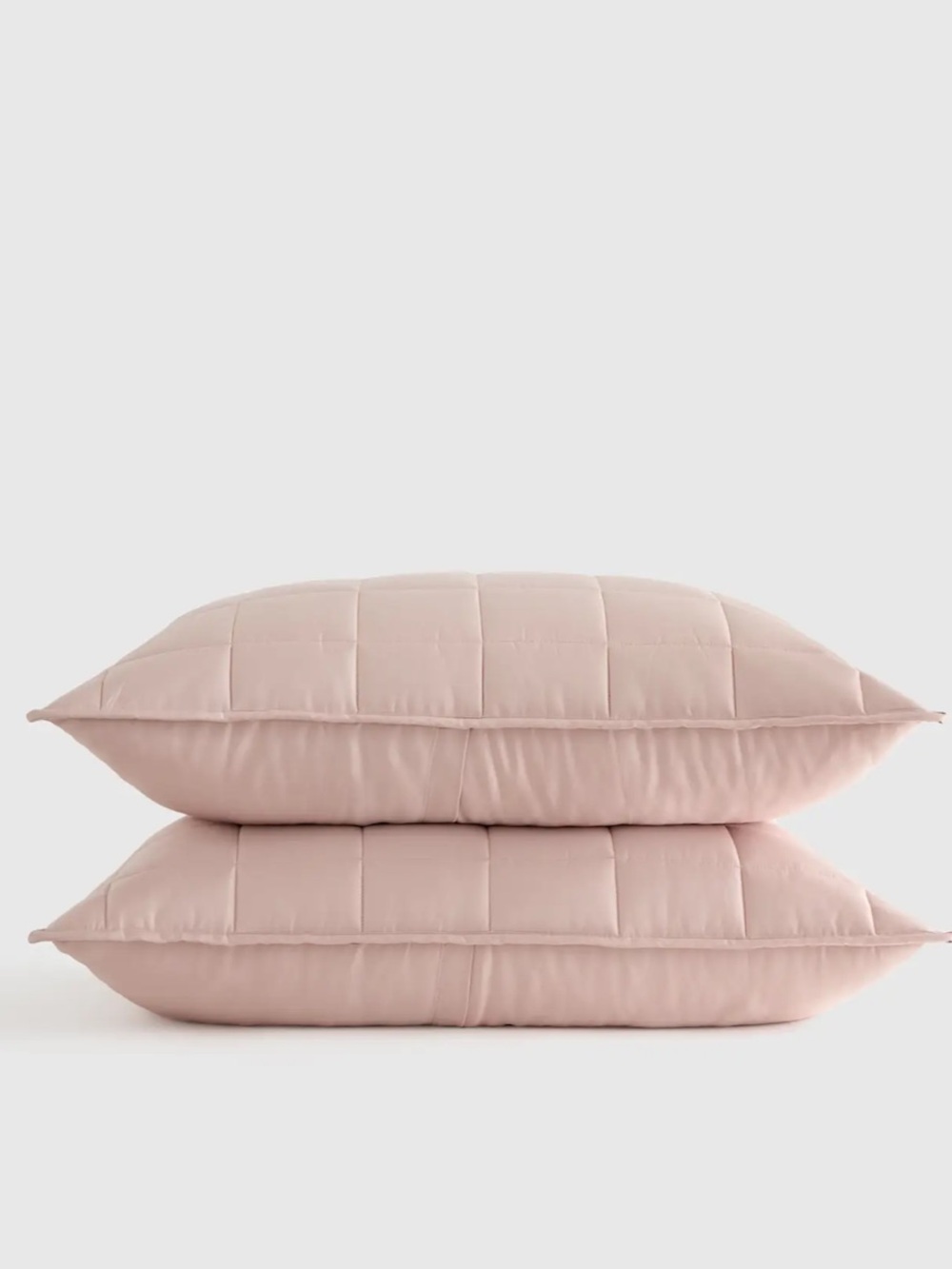 QUINCE Bamboo Box Quilted Sham Set Soft Blush Standard 130